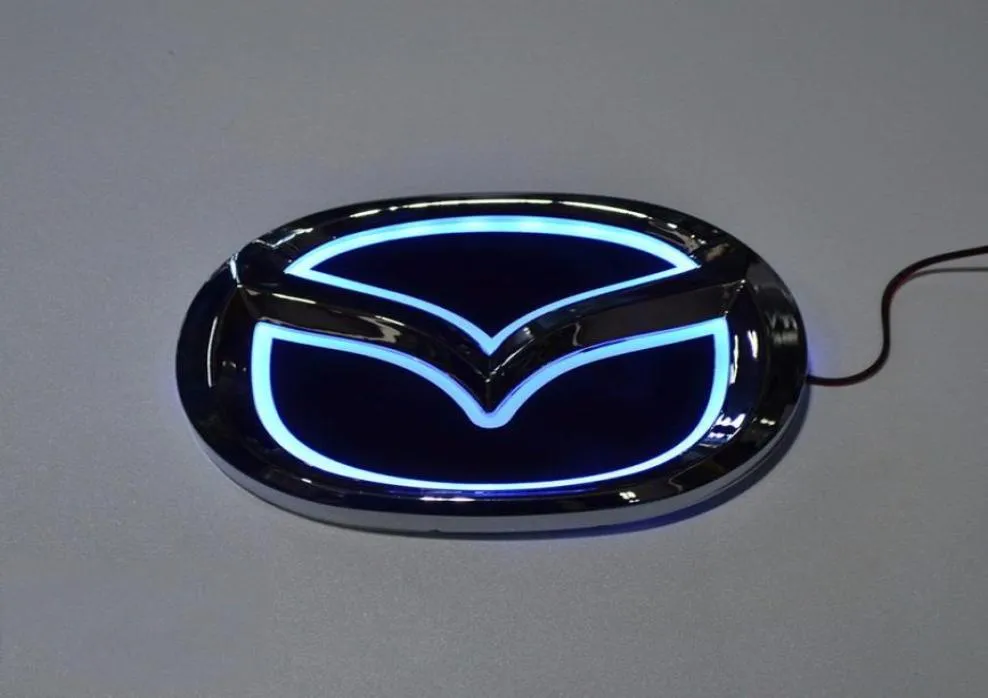 Auto -styling Speciale gemodificeerde WhiteredBlue 5D Achterbadge Emblem Logo Lichtsticker Lamp voor Mazda 6 Mazda2 Mazda3 Mazda8 Mazda CX7816191