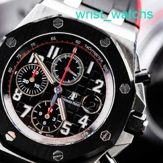 AP Wrist Watch Chronograph Royal Oak AP26470 Stainless Steel Material New Ceramic Ring Dial With Outer Ring 42mm Complex Timing Black And Red Dial Set