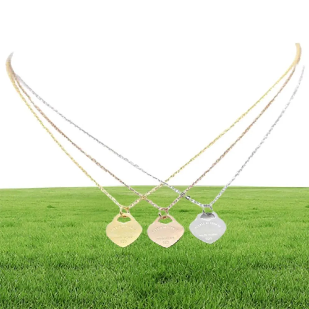 Jewelly roestvrij staal 18K vergulde ketting ketting korte ketting zilveren hart ketting hangdeksel kettingen kettingen voor vrouwen coupl1393921