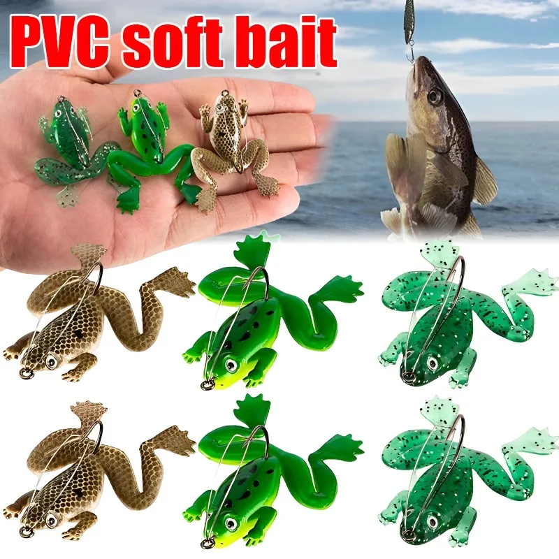 5.2g/6cm Hållbar bärbar livsindel Ny gummi grodspinnar Sinking Bass Bait PVC Mjuka fiske lockar fiske tillbehör