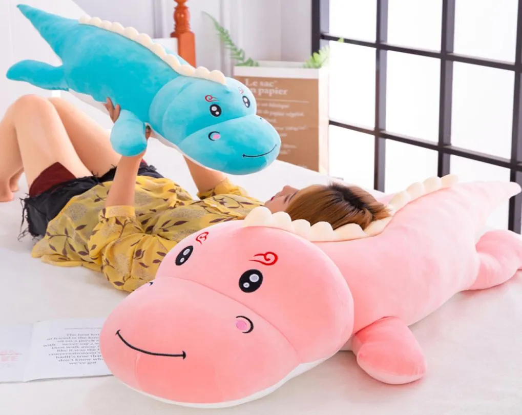 Nouveau grand taille 50150cm jouets en peluche longs beaux dinosaures dessin animal animal en peluche oreiller doux pour enfants anniversaire de Noël