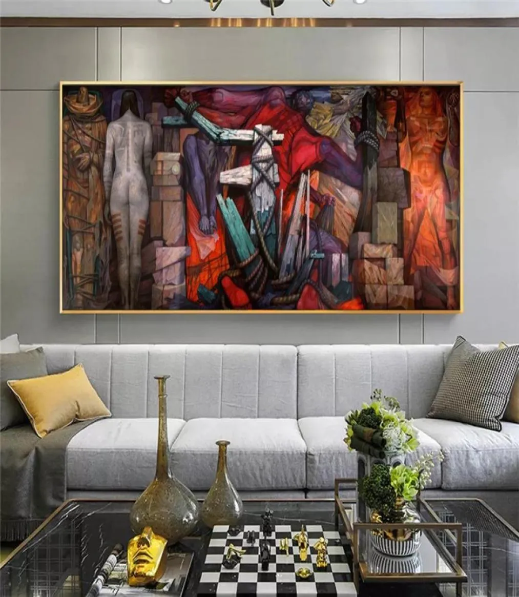 Famoso pôster de arte de parede de pintura e impressões Jorge Gonzalez Camarena Mural Liberacion Pictures for Living Room Cuadros Decoration2470764