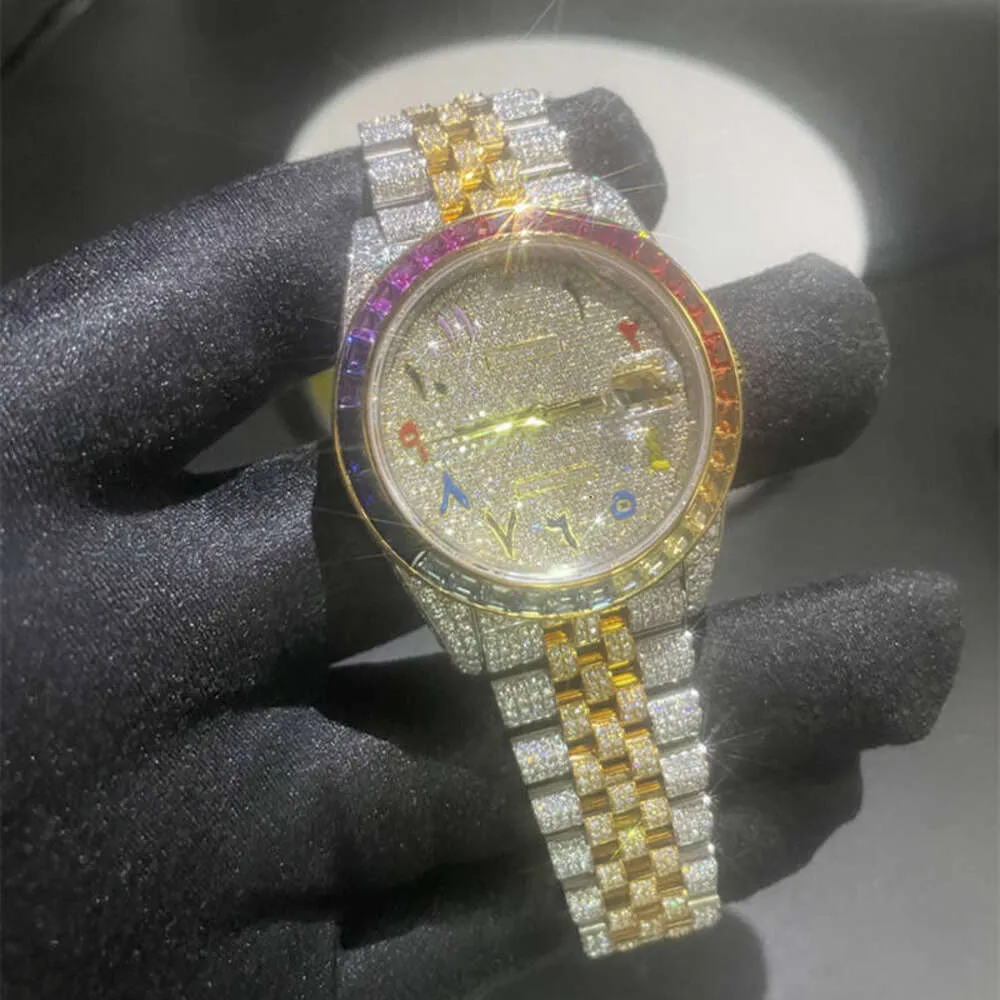 Luxury mirando completamente reloj helado para hombres mujer top artesanía única y caro diamante de mosang 1 1 5a relojes para hip hop industrial lujo 6421