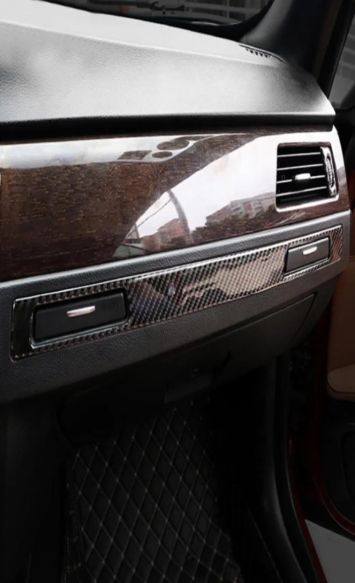 Auto interieur accessoires koolstofvezel sticker sticker copilot water beker houder paneel cover voor BMW E90 E92 E93 3 serie LHD RHD4903464