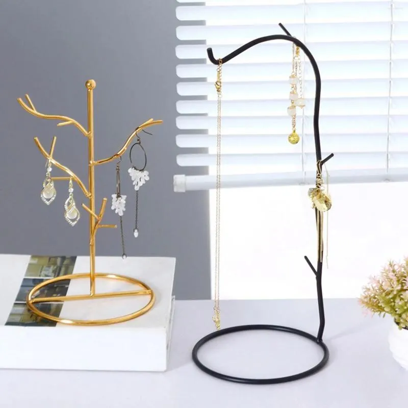 Jewelry Pouches Stand Rack Holder Stores Display Earring Necklace Shelf Tabletop Organizer For Dresser