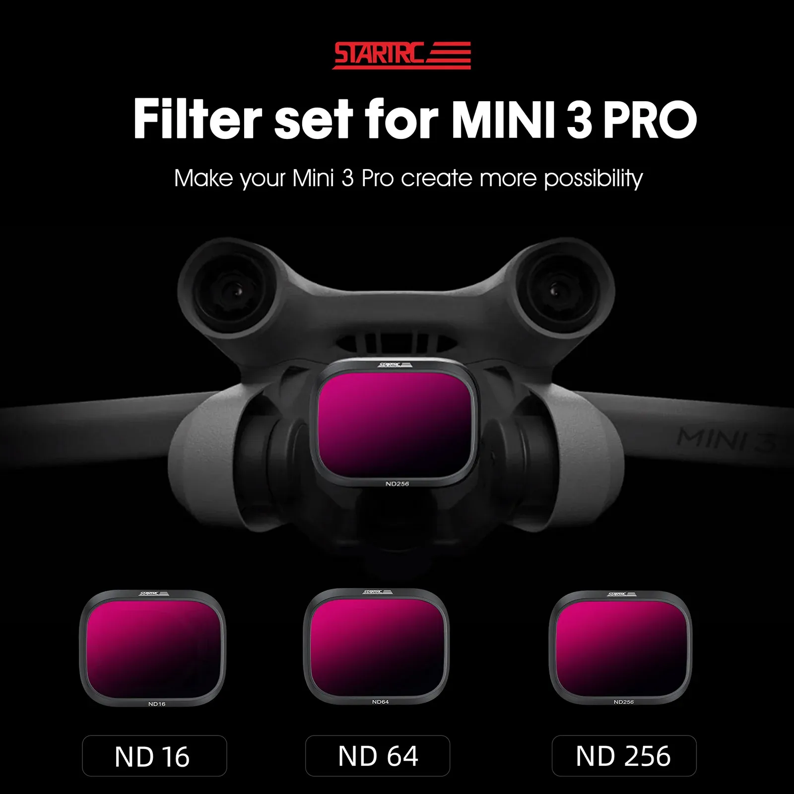 Parties Startrc pour DJI Mini 3 Pro Camera Lens Filtres ND16 ND64 ND256 GND32 ND Filtres ACCESSOIRES DU DADCOPTER DRONE ANTISCRATCH