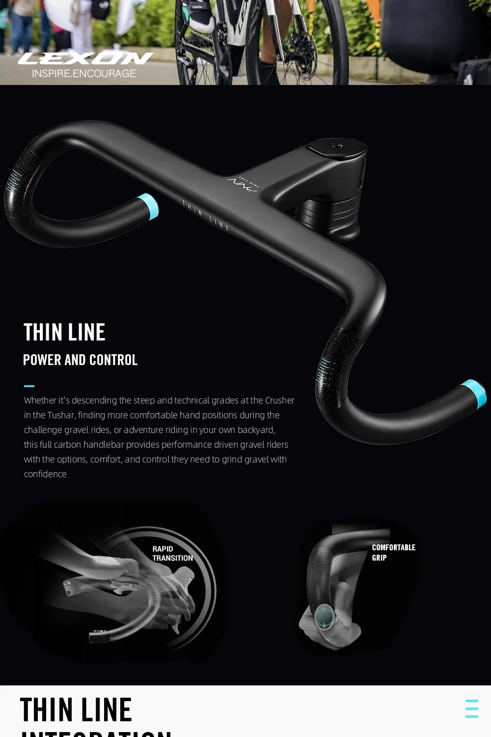 Lexon Thin Line 28.6mmロード自転車ハンドルバー365g超軽量