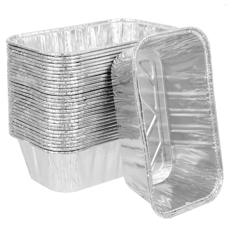 Sortez des conteneurs 30 PCS Boîte en étain Foil Pane Gâteau de gâteau Conteneur en aluminium BBQ fournit des accessoires pratiques Pizza jetable