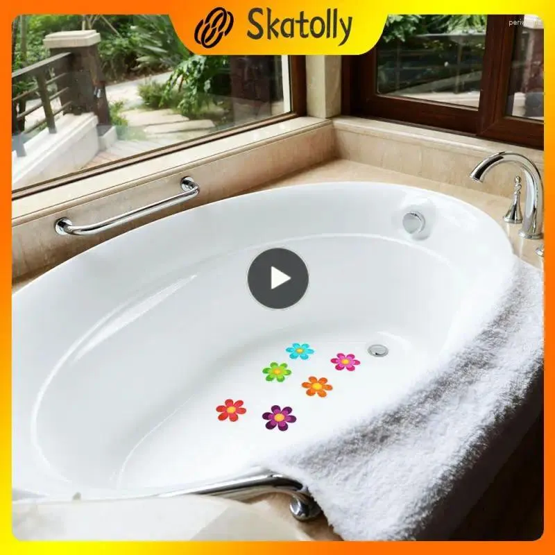 Mattes de bain Cartoon escaliers Piscine étapes Autocollant SAFE SAFE les fleurs étanches faciles à utiliser Accessoires de salle de bain Daisy Color durable