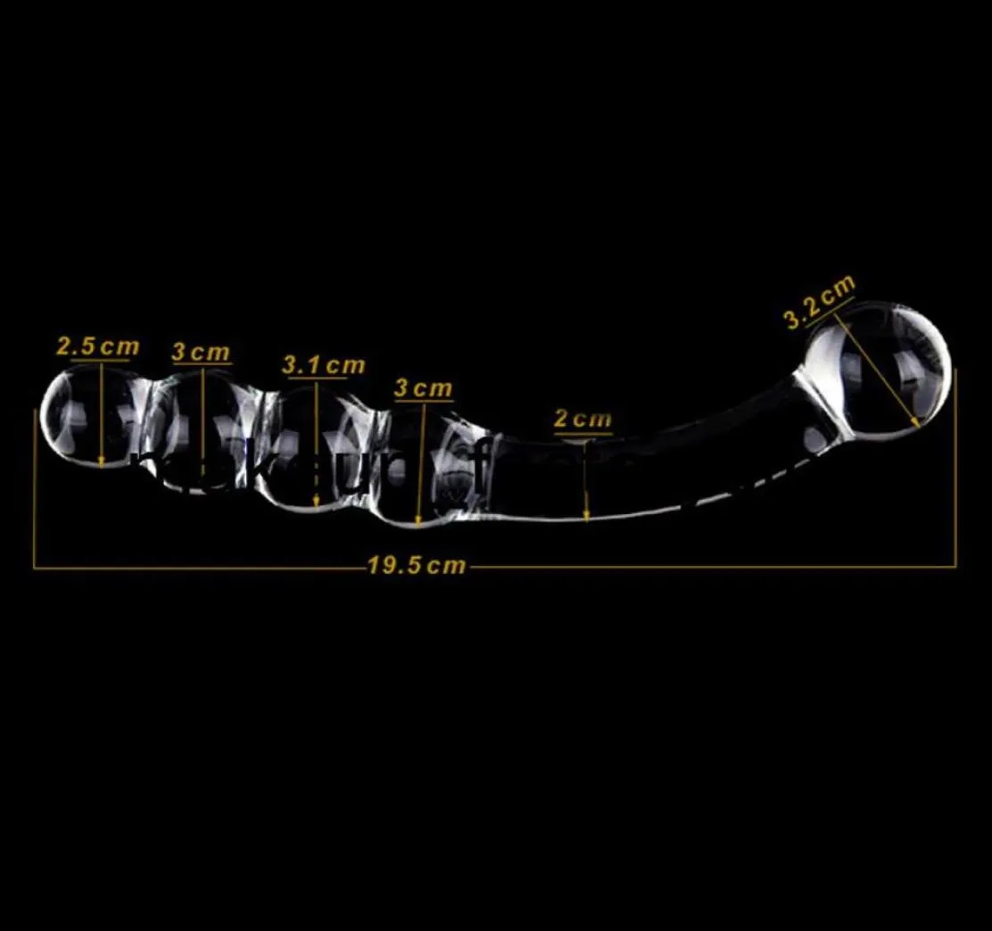 Массажный хрустальный стеклянный фаллоимитатор, бусин, яблочный штепсец, анальный Gspot Fake Penis Massager Masturbation для взрослых секс -игрушек для женщин330F82405795544114