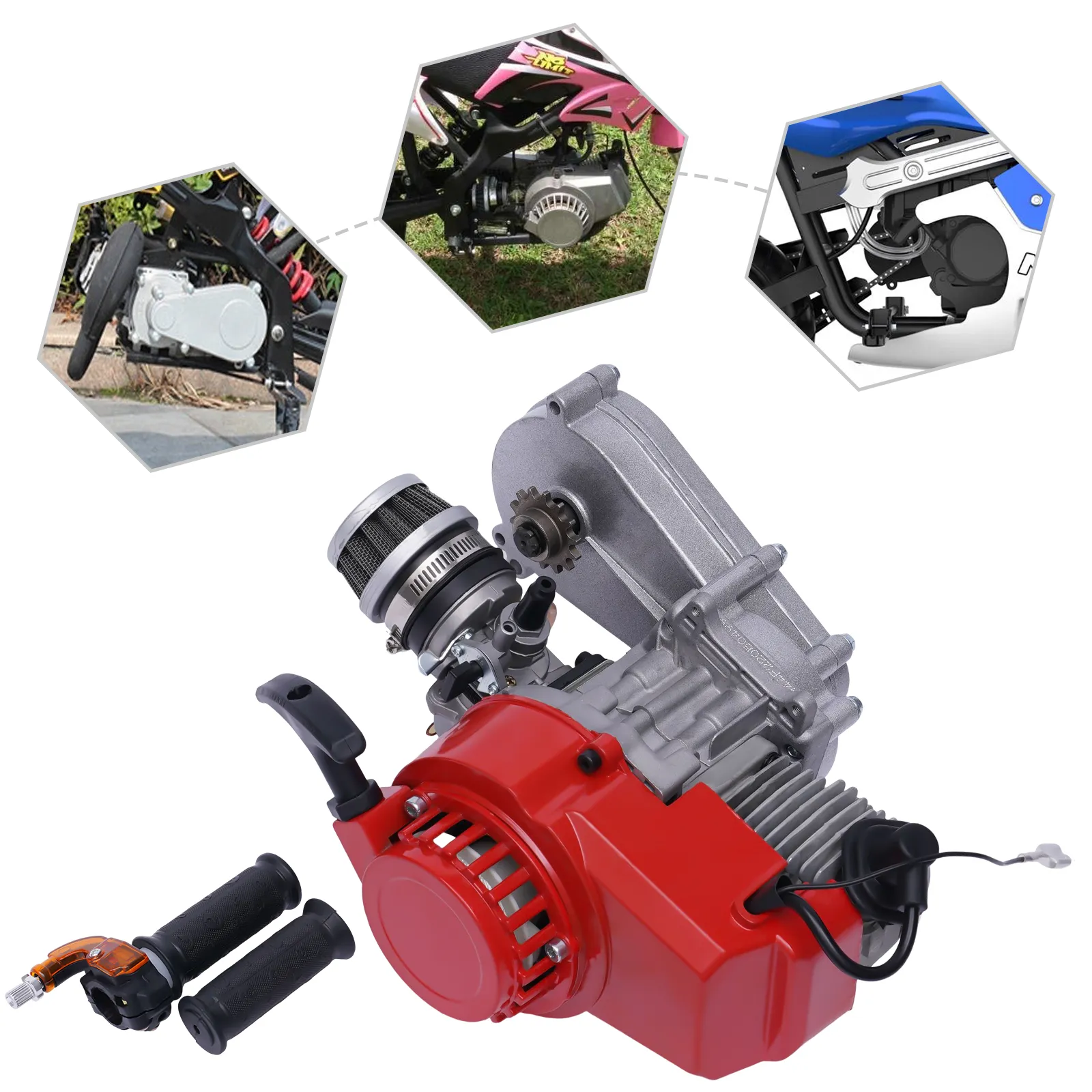 Motore 49cc 2 Tempi Per Mini Moto - Avviamento A Strappo, Per Dirt Bike E Pocket Bike
