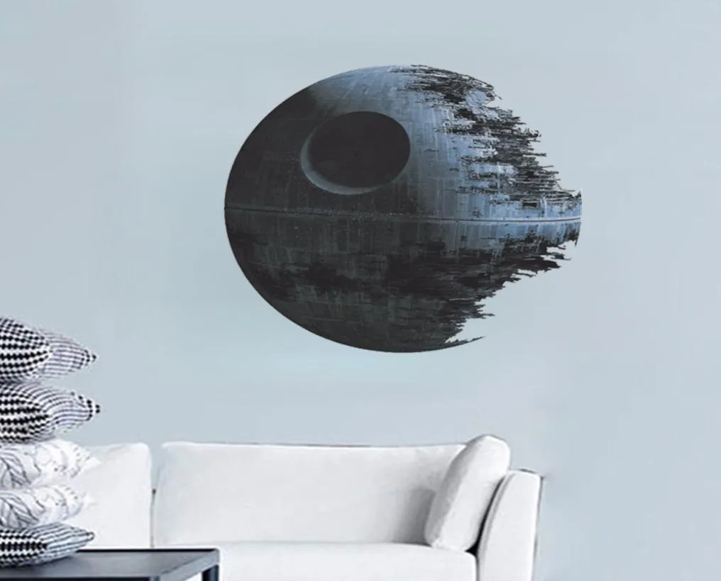 Zooyoo War Death Star Art Wall Sticker Woonkamer Slaapkamer 3d Home Decor Sticker Afneembare muurstickers voor kinderkamers6317929