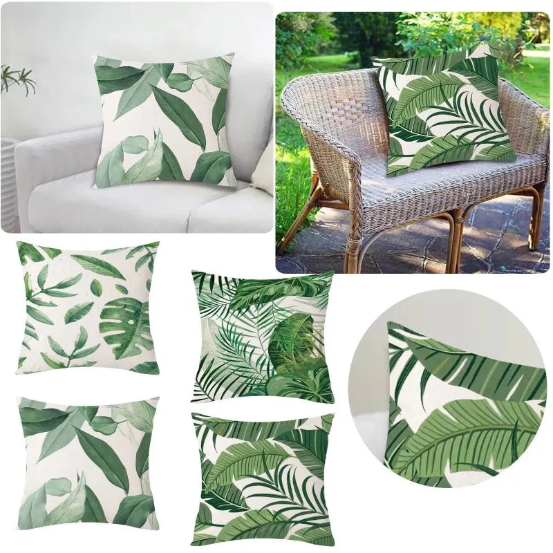 Kussengroene botanische jungle Verzamel designkussencase Sofa tropische regenwouden blad decoratieve worp maat kussens omslag