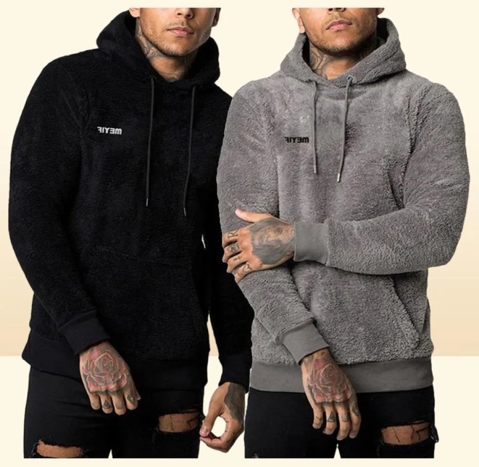 Herrtröjor tröjor blank y gym hoodie pullover tröja tröja tröja vinter varmt fuzzy tjock sammet broderad anpassad men5069981