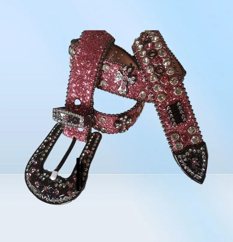 2022 Designerbältesimonbälten för män Kvinnor Shiny Diamond Belt Pink Cintura Uomo Boosluxuregoods1993171