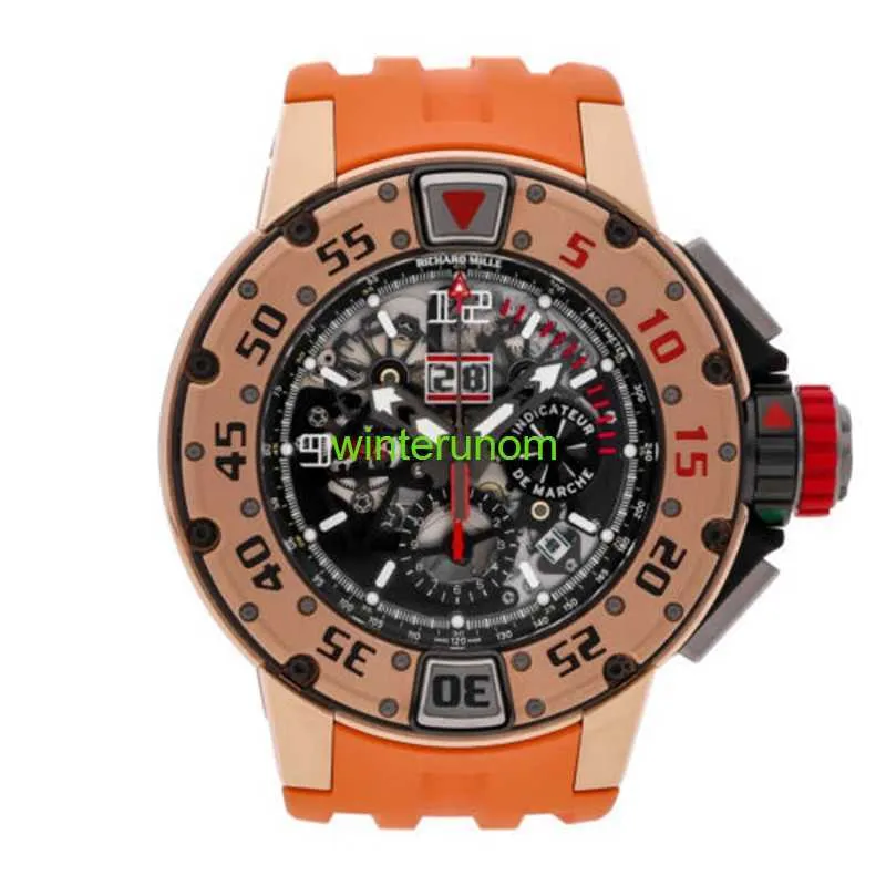 Swiss Luxury Watch RM Wristwatch Richardmillsr RM 032 Flyback Chronógrafo Diver Auto Gold Men Watch RG Hbjj
