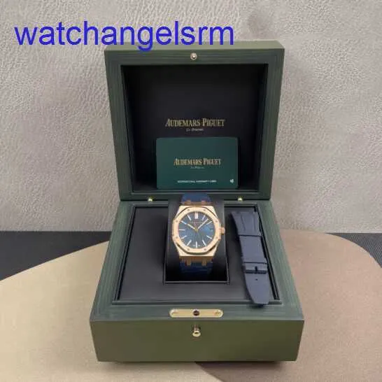 AP Crystal Wrist Watch Royal Oak Series 15510or Rose Gold Blue Blue Plate Mécanique Mécanique Mode Affaire Casual Business Watch