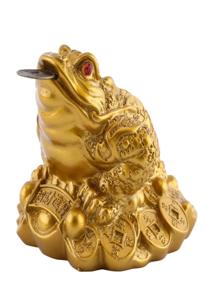 Feng Shui Toad Money LUCKY Fortune Wealth Chinese Golden Frog Toad Coin Home Office Decoration Tabletop Ornaments Lucky Gifts6683329