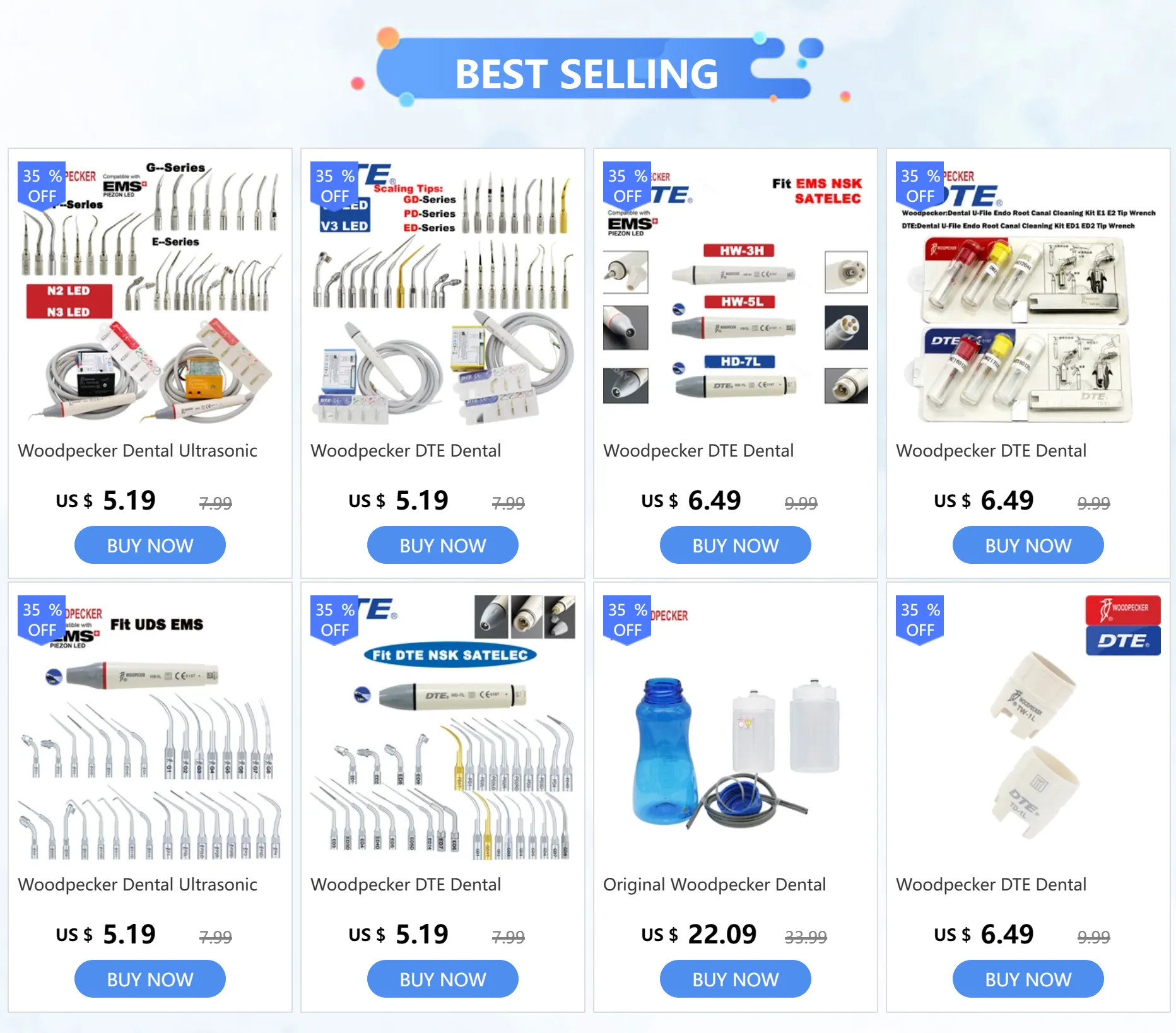 Dental Ultrasonic Python Scaler Handpiece With LED Light Woodpecker HW ...