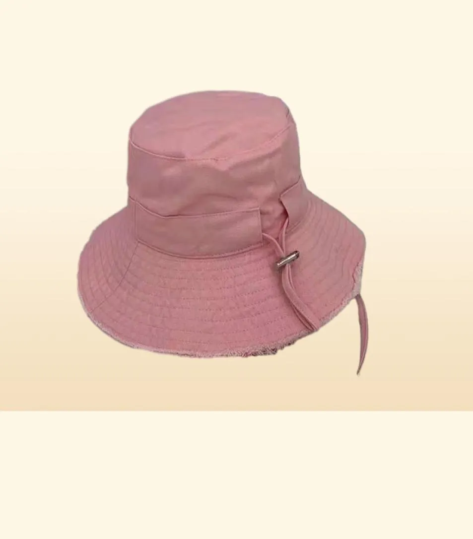 Luxury Designer Woman Wide Brim Hats Summer Le Bob Artichaut Bucket Hat Metal Logo Inner Brand Label9589305