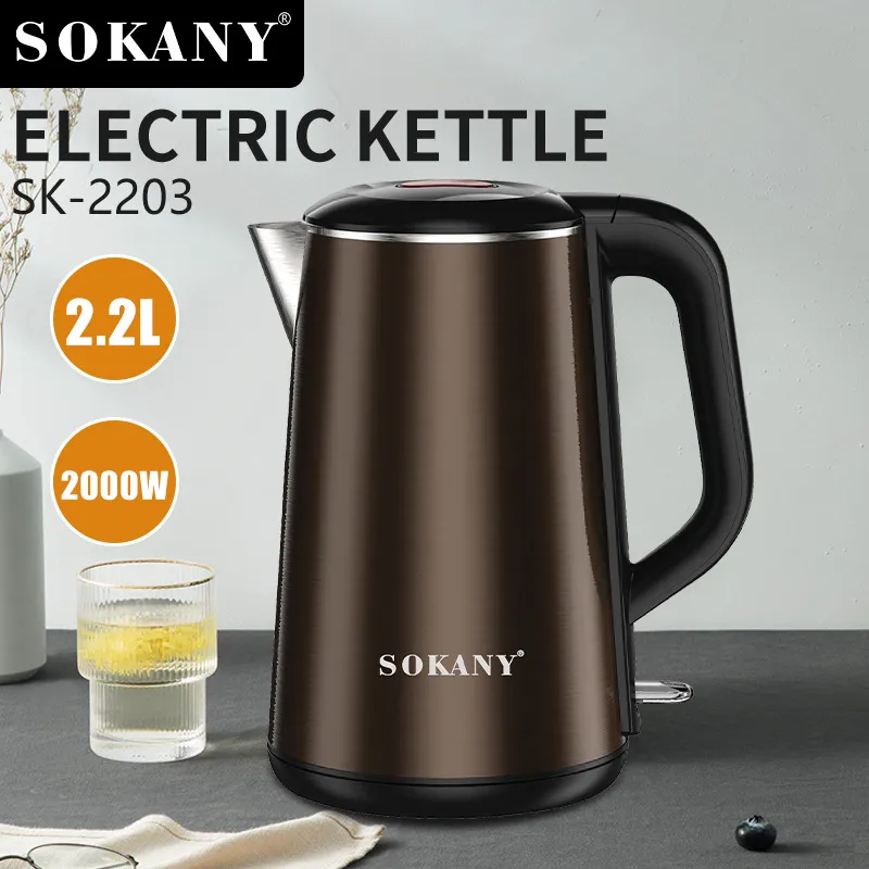 2L Electric Tea Kettle 2024 Version Smart Electric Water Chaudiere pour le the cafe avec protection a ebullition ebullition rapide 2000W 220V