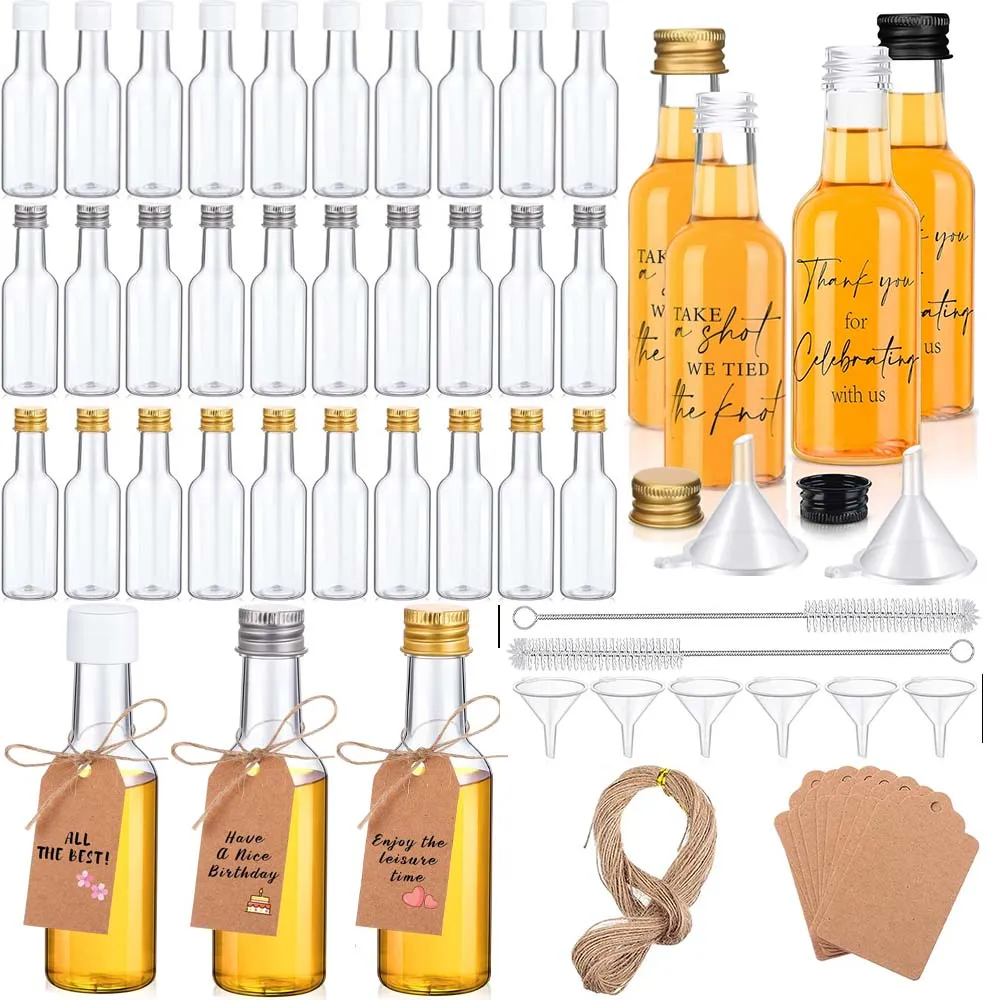 Spirit Containers 7 Oz Mini Plastic Liquor Bottles Airtight Miniature Spirit Bottles With ...