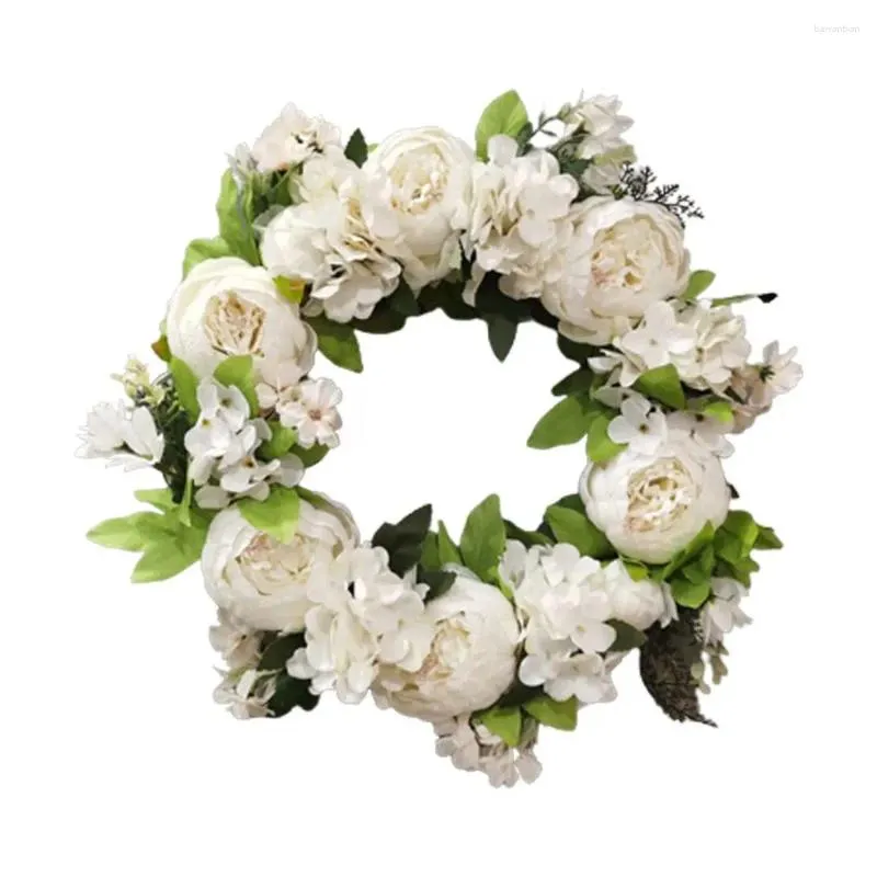 Dekorativa blommor Blommapografier för Xmas Tree Door Creative Hanging Ornament Simulerat Peony Garland Wedding Wreath Decoration