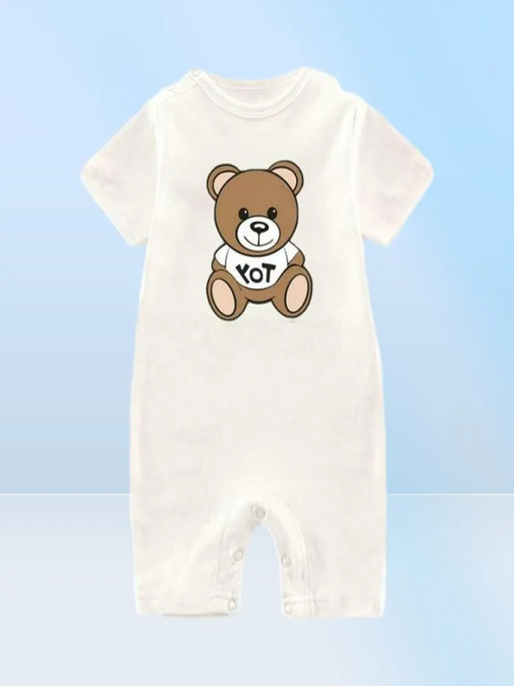 Nouveau petit bébé Baby Rompers Boys Girls Designer Imprimerie M0SC1N0 Coton Pure Collège Full Soft Soft Solice Solid Long confortable Brea9495202