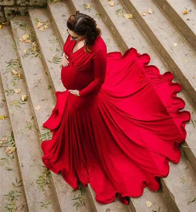 Shoulderless Maternity Dresses Pography Props Sexy Split Side Maxi Gown For Pregnant Women Long Pregnancy Dress Po Shoots2051350