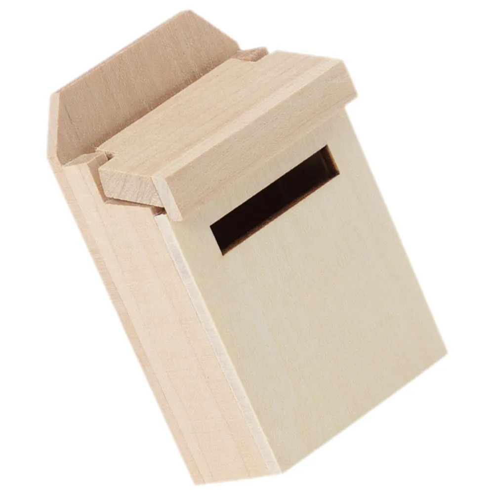 Miniature leere Mailbox House Mini Mailbox Miniatur Holz Flip Mailbox Modell