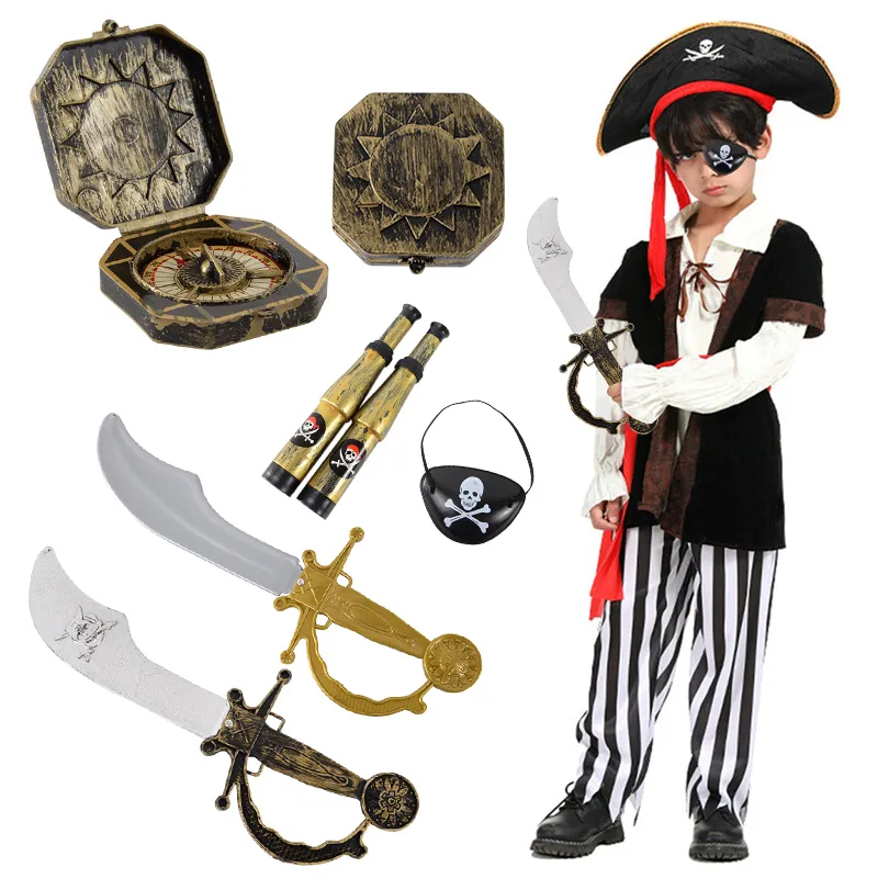 Children Pirate Costume Accessories Sets Pirate Eye Patches Pirate Flag ...