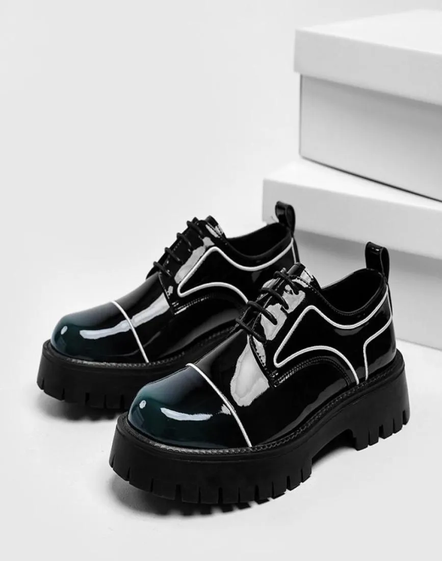 Hair Stylist Ankle Boots For Men Patent Leather Man Casual Shoes Gloss Green Thick Bottom Men039s Dress Shoes7150669