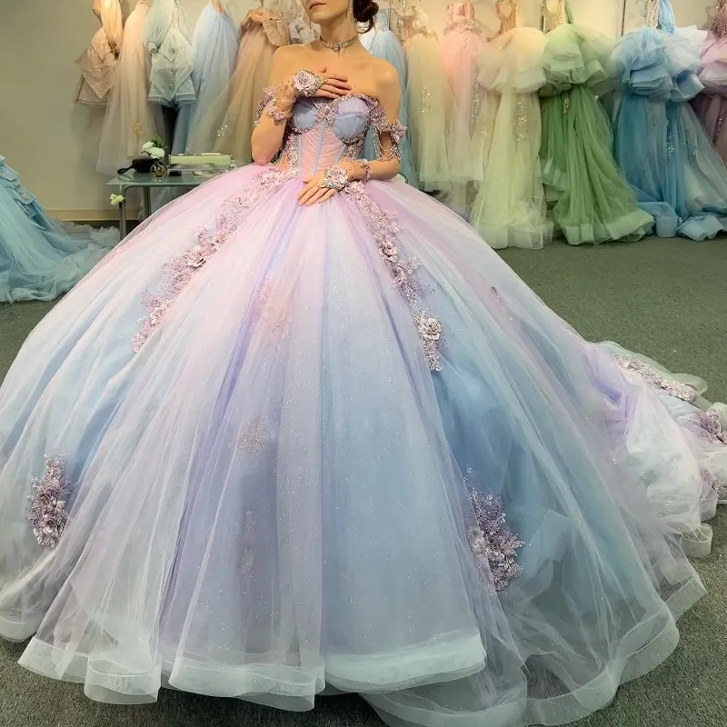 sky blue color combination dress 5012 Skyblue-silver gown outfit set