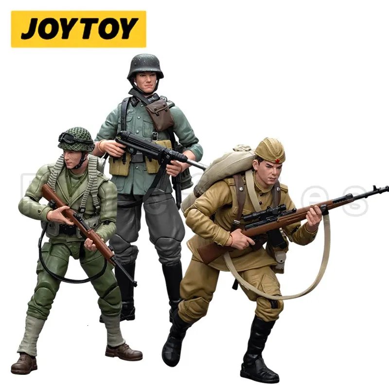 1/18 JOYTOY Action Figure Hardcore WWII US Army Wehrmacht Soviet Infantry Anime Model Toy 240326