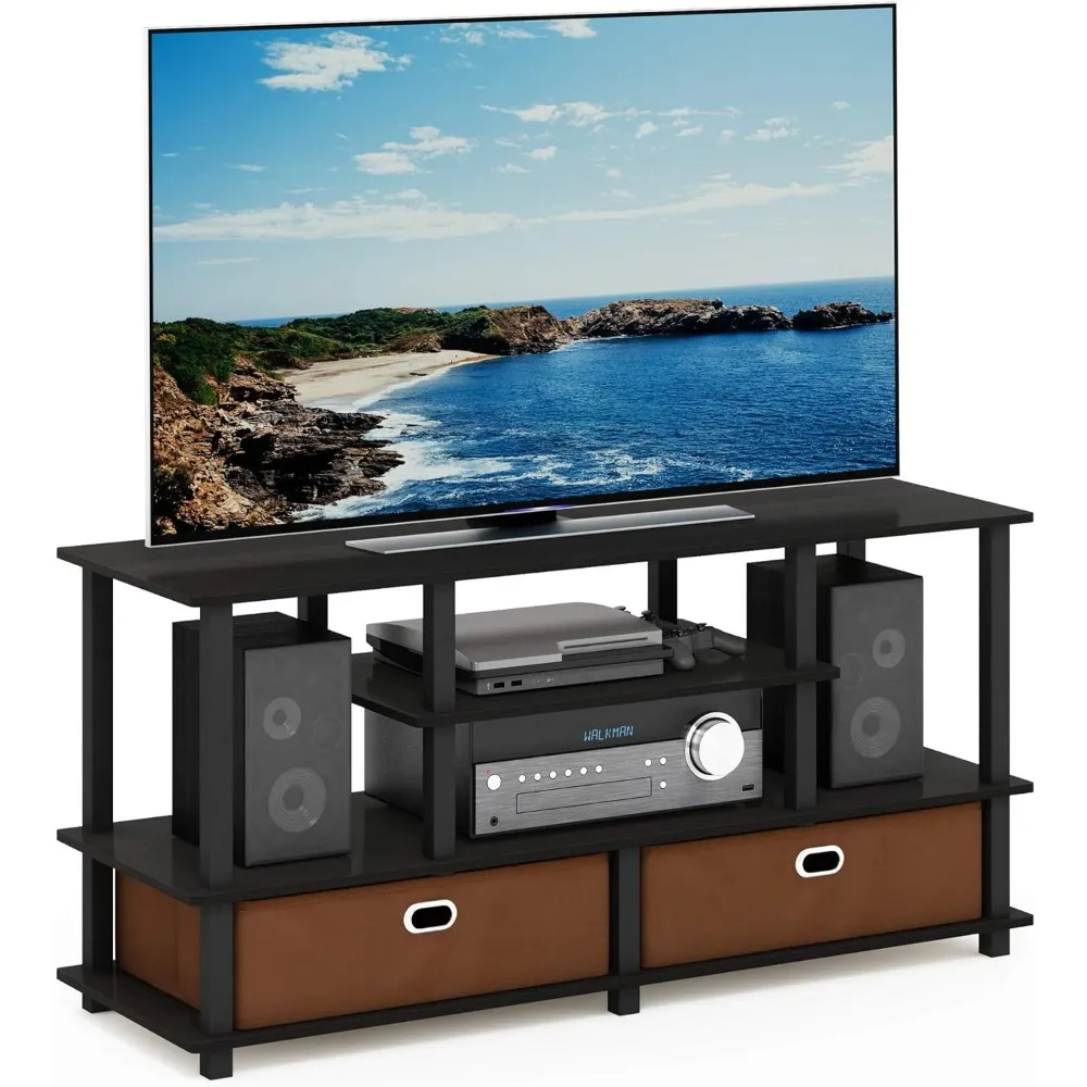 Furinno Jaya TV Stand voor maximaal 50-inch tv, tv-standaard woonkamer meubels, tv-mount stands
