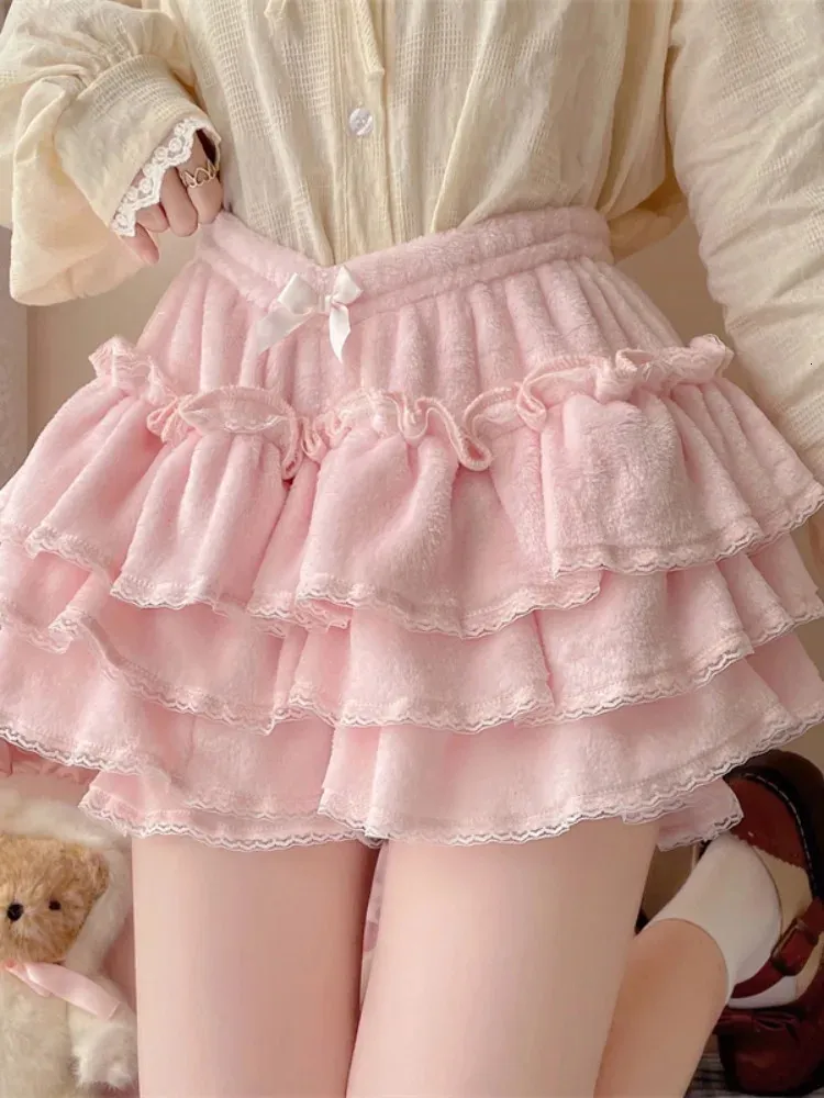 Japonais lolita kawaii pantalon court femmes arc plissé shorts doux femelle coréenne mode élégant décontracté y2k short mignon 240410