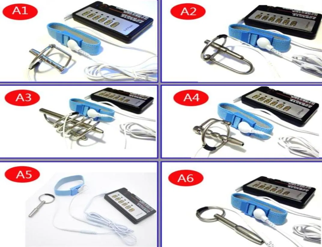 Electric Urethral Sound Massager BDSM met penisring elektro -plug dilatator sex speelgoed voor Men30233999681