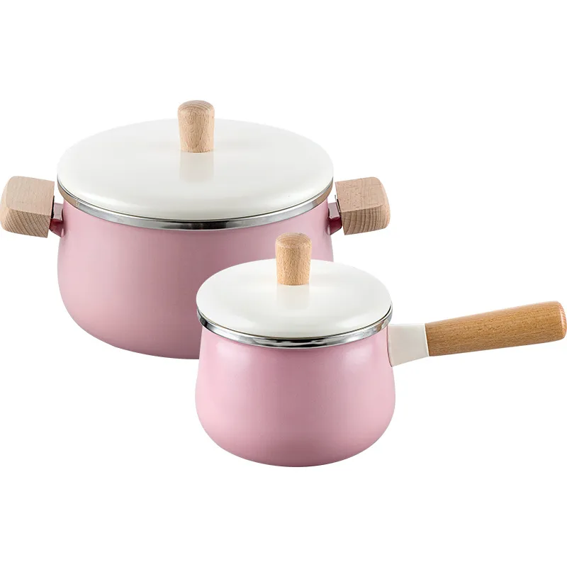 Porcelaine Pot émaillé 3,3L Double à fond Pot de soupe Cuisine Cuisine de cuisine polyvalente Pan antiadhésif Général Utiliser la cuisine Cuissier