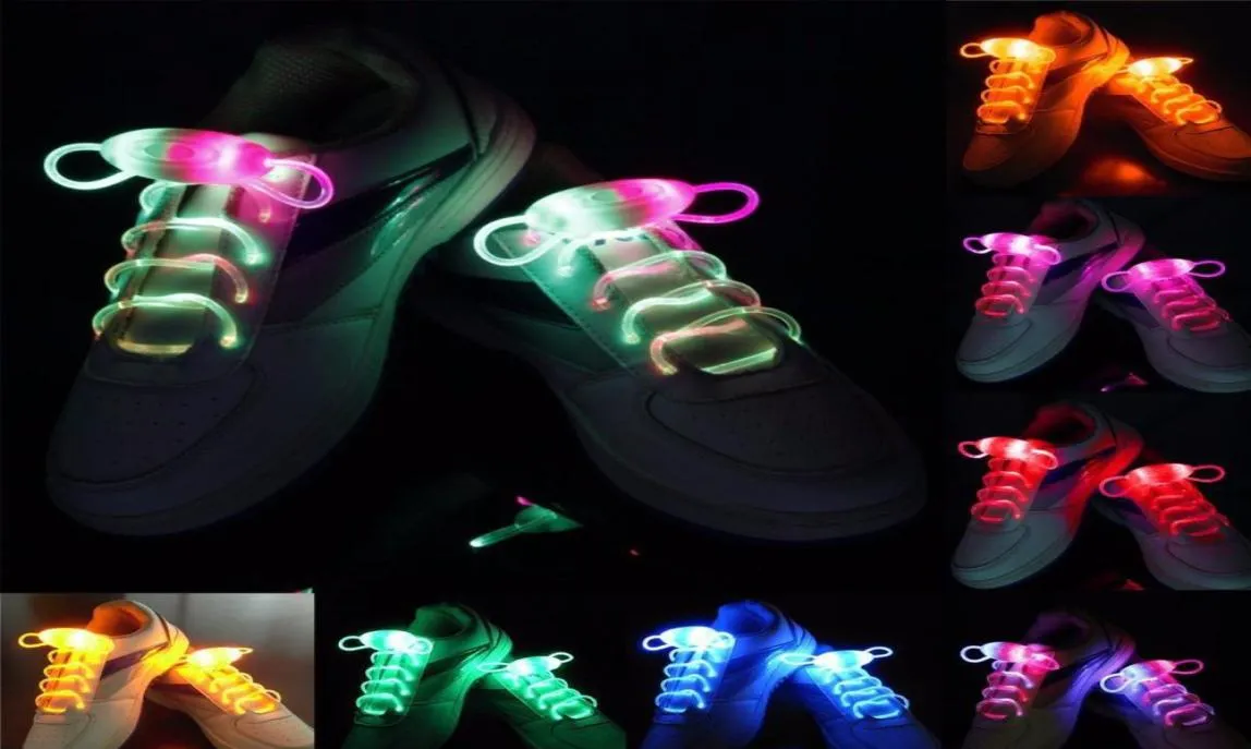 20pcs10 pares de luminárias à prova d'água LED Shoelaces Moda Flash Disco Party Growing Night Sports Shoe Strings Multicolors Lu2465345