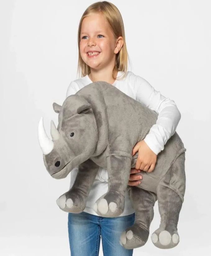 2022 Söt Animal Rhino Plush Toy Big Soft Simulation Rhinoceros Doll Children039s Girls Birthday Present 31 tum 80cm8384653