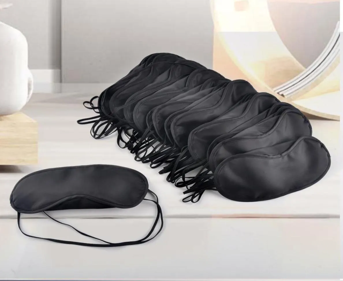 Masca de ojo negro poliéster esponja cubierta de la siesta de la siesta para viajar para dormir máscaras de poliéster suave 4 capa DHL8743804