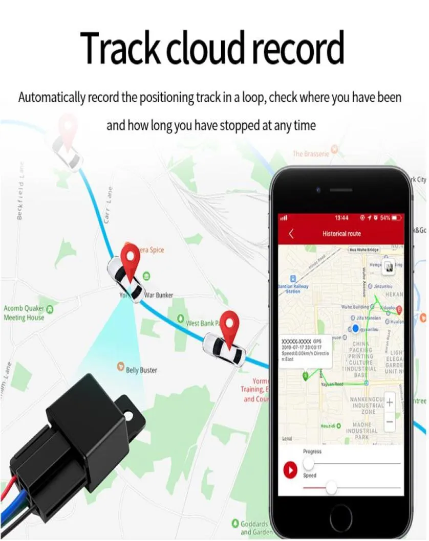 C13 Auto Safety Relay GPS Tracker GSM Locator App Tracking Remote Control Antitheft Monitoring Cut Oil Power Cartracker2324963