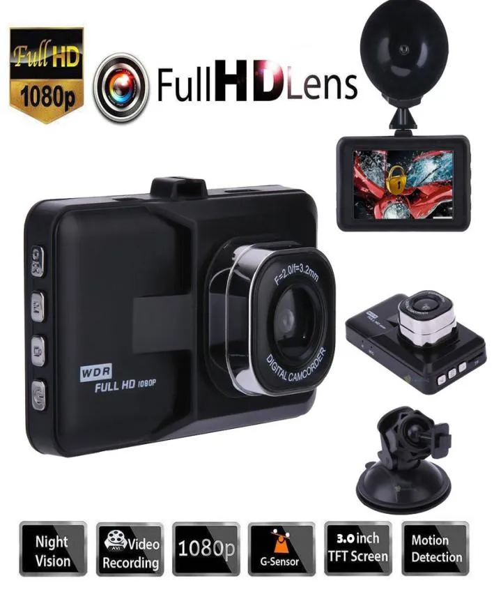 2020 HD 30QUOT 1080P CAR DVR DAINBOARD DVR Câmera de vídeo Câmera de vídeo Cartão de memória Dash Cam Gsensor GPS 2261456