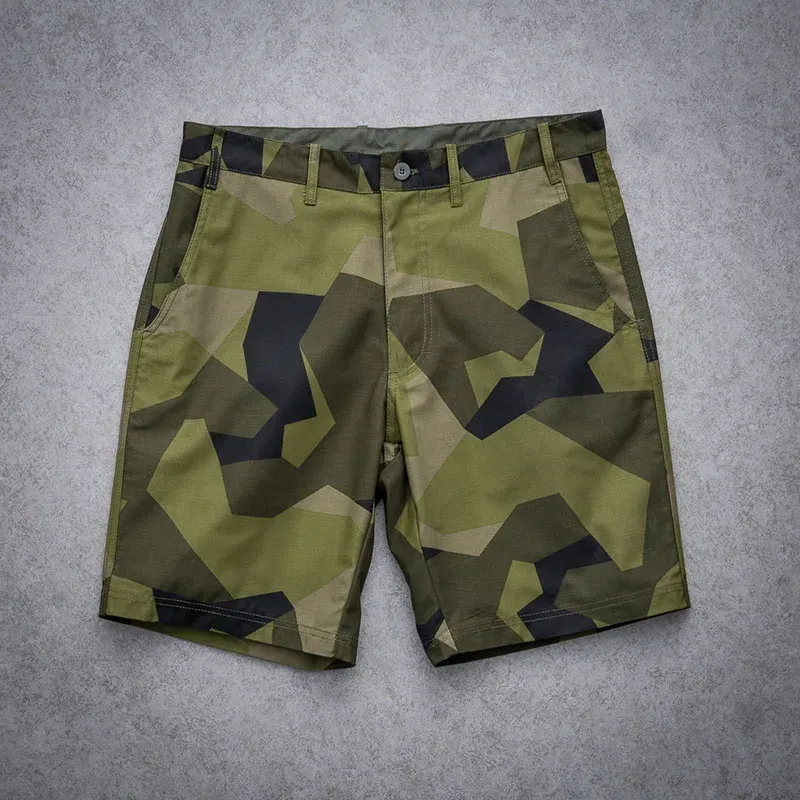 Pants Summer Tactical Shorts MTP Militärversion Men Camo Kort stil Pants Swedish M90 Geometric Camo