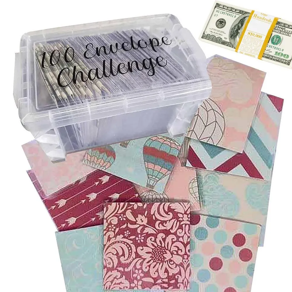 48 Feuilles A6 Challenge Épargne 5000€ – 100 Enveloppes + 12 Trackers, Classeur Budget Méthode Enveloppe, Planificateur Financier & Livre D’Économie