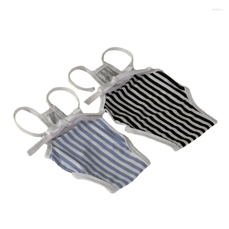 Hundkläder Pet Dogs Bikinis Set Stripe Swimsuit For Medium Fashion Cat Badkläder Baddräkt Fyra säsongsparty Wear Dress 090C