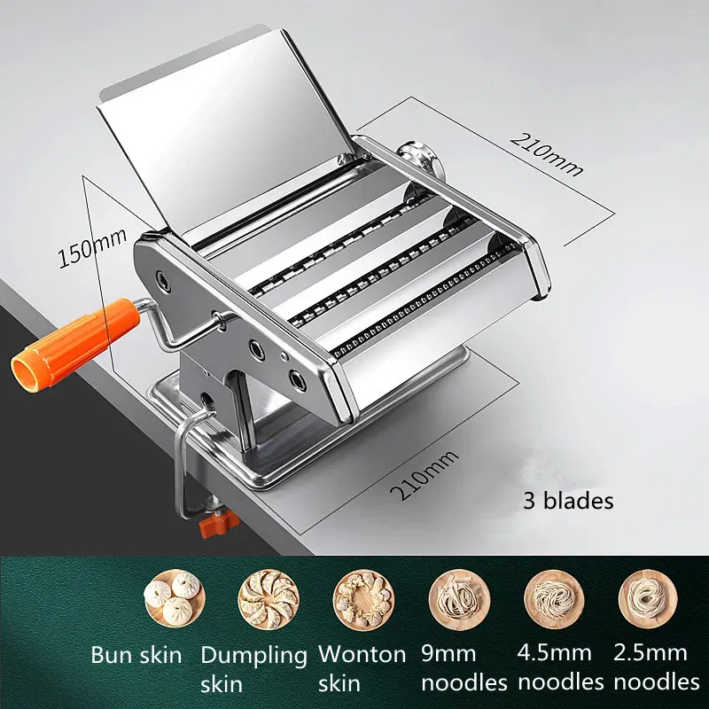 Makers Household Kitchen Stainless Steel Manual Pasta Maker Machine Hand Crank Pastry Roller Spaghetti Noodle Maker