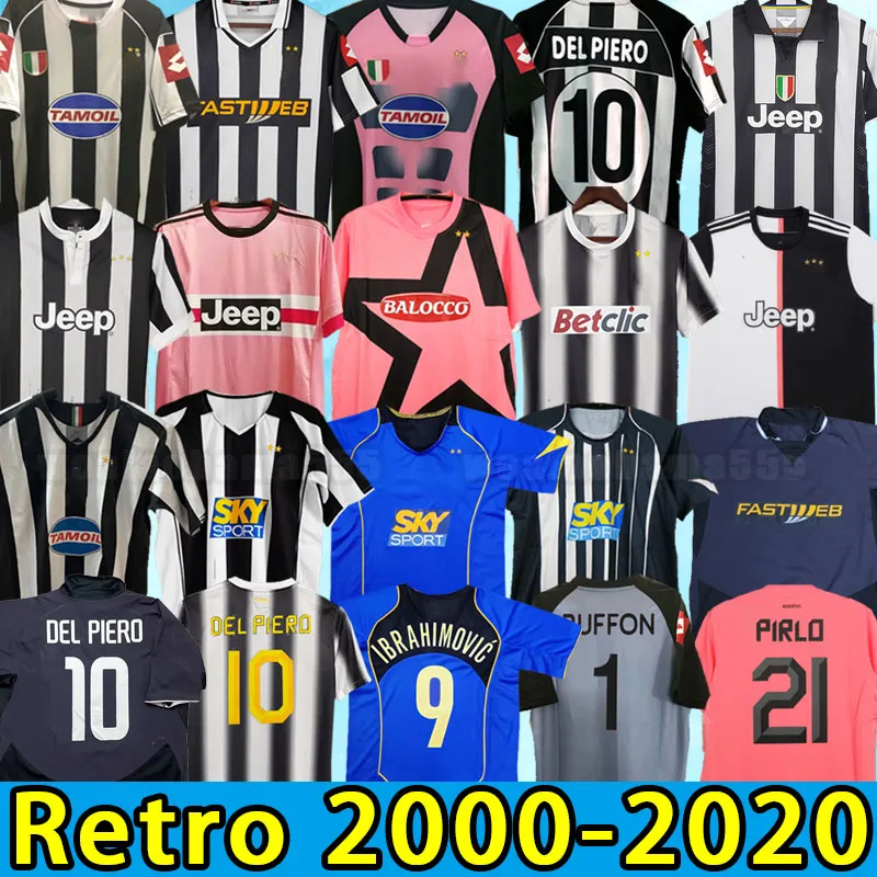 Retro del piero conte futbol formaları Pirlo Buffon Maillot Davids boksic inzagh zidane antik konte gömlek pogba 01 02 03 04 05 06 11 12 131111111111lık 15 16 17 18 2001 2002 2003 2004