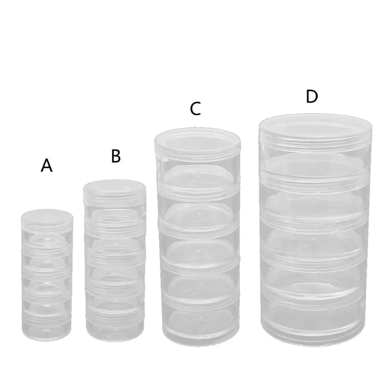 Makeup Storage Organizer Box 5 Layer Stackable Round Clear Plastic ...