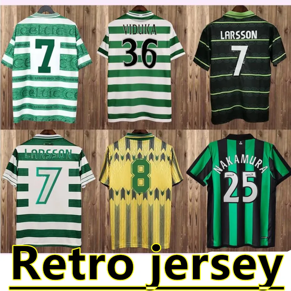 1982 2002 Lambert Retro Mens Soccer Jerseys Larsson Viduka Moravcik Mjallby Blinker Brattbakk Home Away Short Sleeve Football Shirts 88888